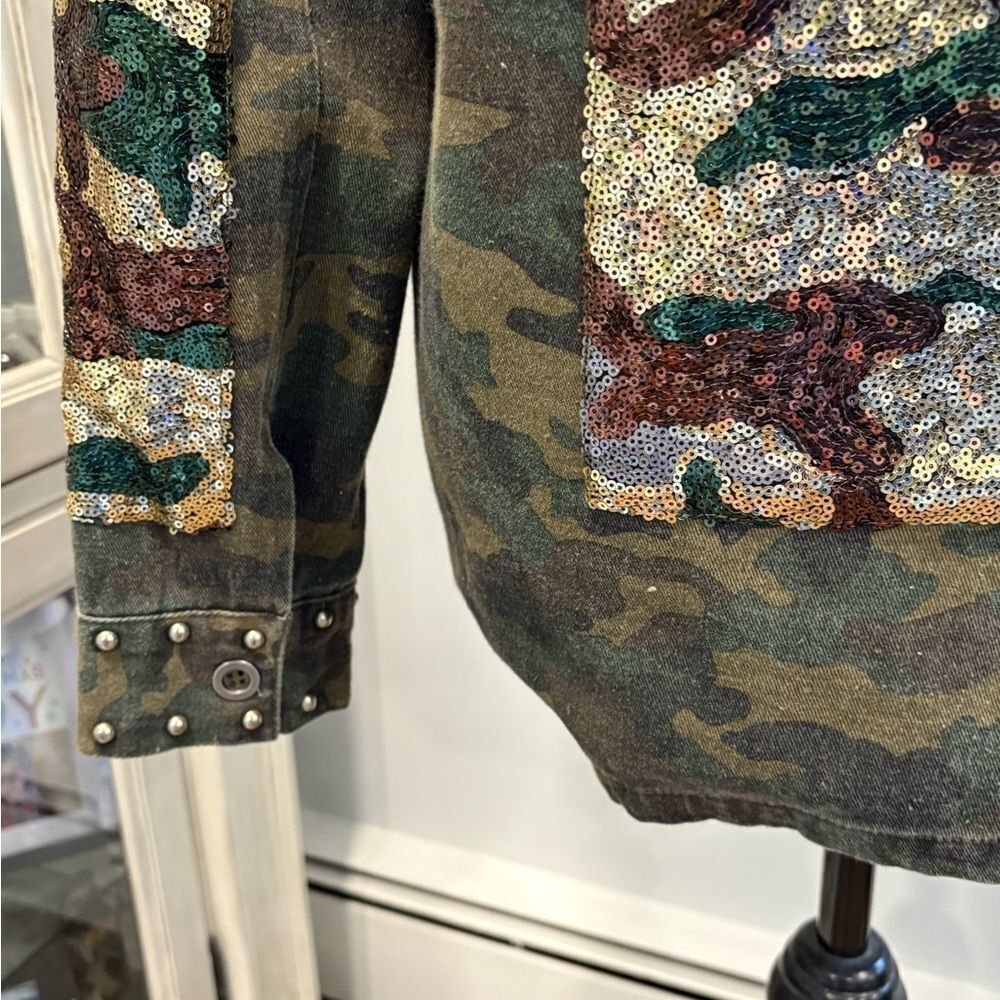 Miss Me Camouflage Sequin Jean Jacket - Picture 16 of 16